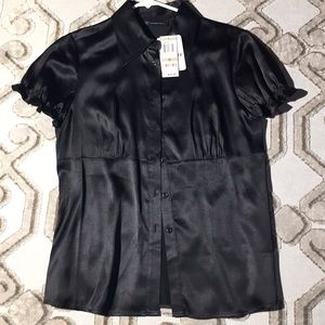 NWT INC Black Short Sleeves Blouse